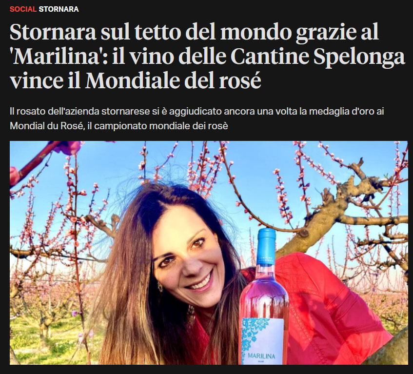 FOGGIA TODAY | Stornara sul tetto del mondo grazie al ‘Marilina’: il vino delle Cantine Spelonga vince il Mondiale del rosé