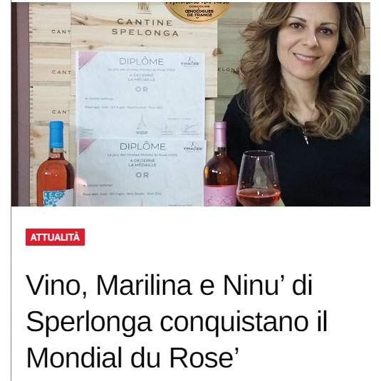 PLAYNEWS24 | Vino, Marilina e Ninù di Sperlonga conquistano il Mondial du Rosé